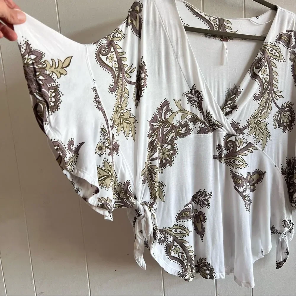 Free People Maui Wowie Printed Floral Blouse